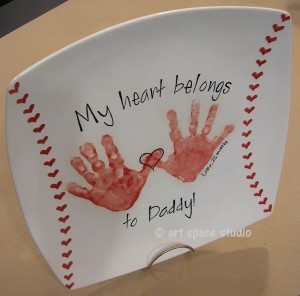 baseball handprint plate